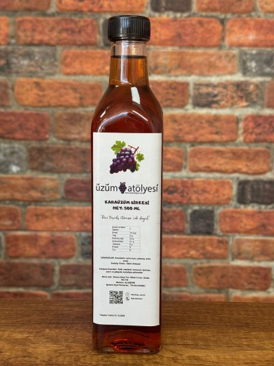 Doğal Fermente Kara Üzüm Sirkesi (500ml)