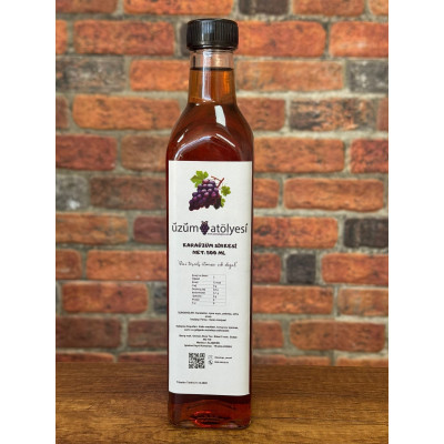 Doğal Fermente Kara Üzüm Sirkesi (500ml)