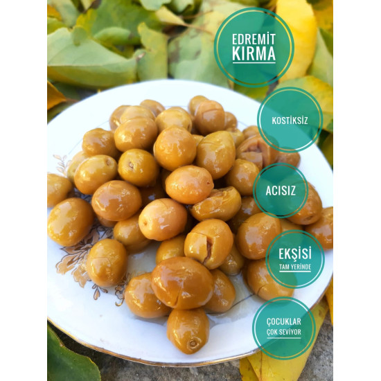 Edremit Kırma Yeşil Zeytin 1Kg (XS)